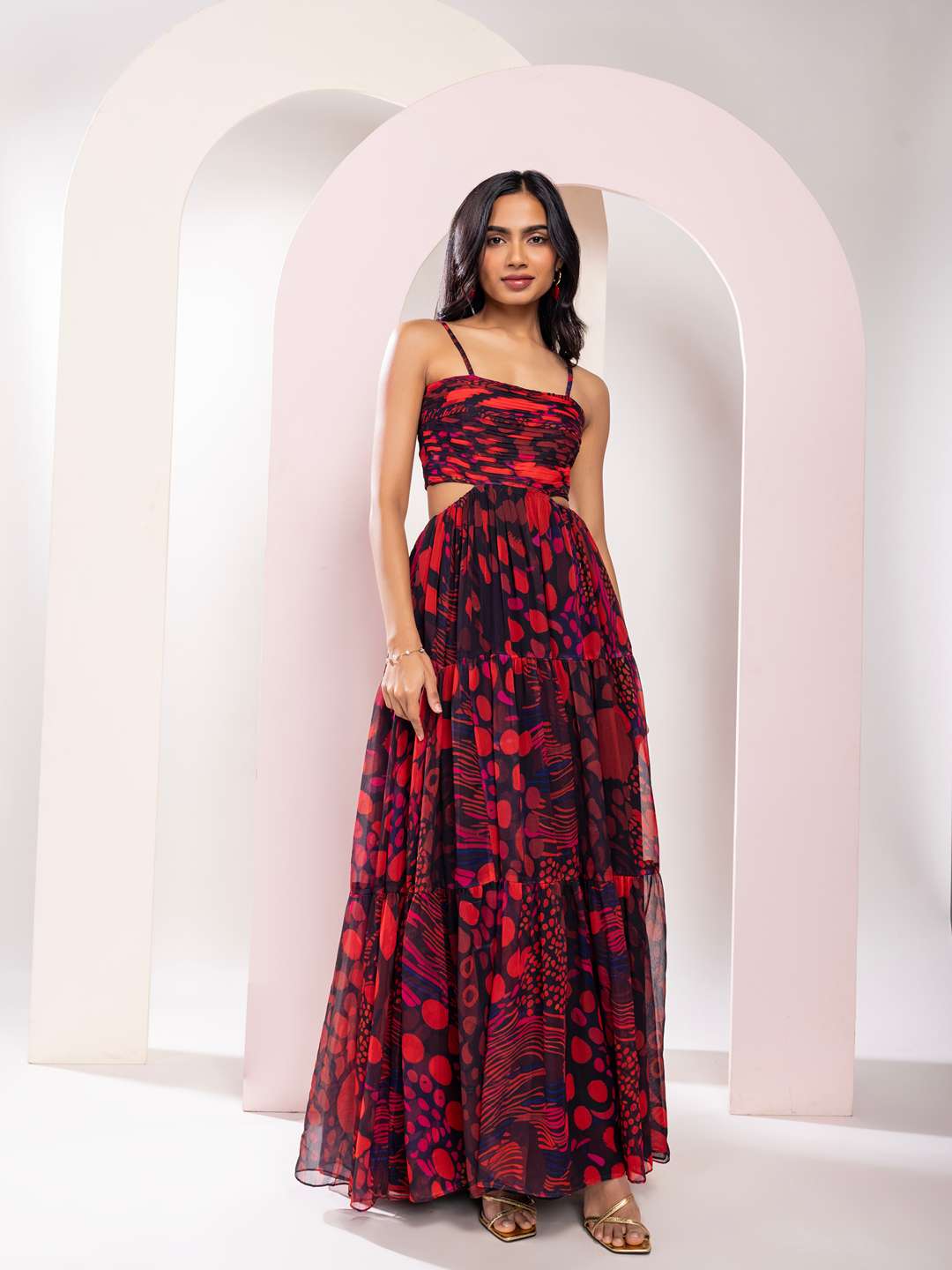 Daze Printed Strappy Maxi Dress