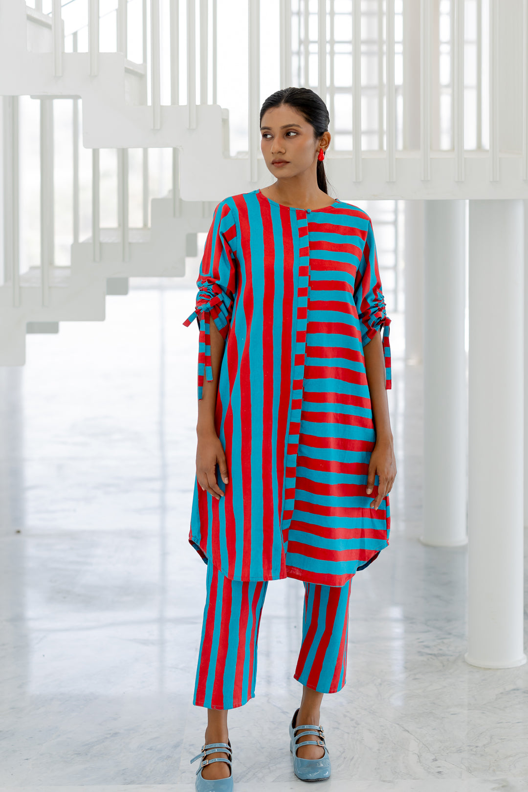 Poppy and Blue Stripe Co-Ord- SS