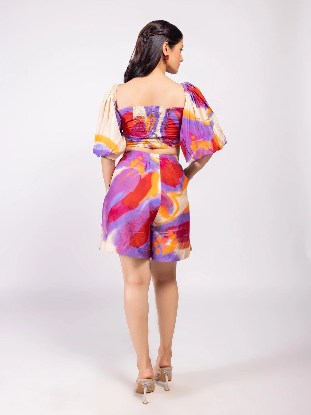 Lavender Printed Co-ord Set (Set of 2)- PI