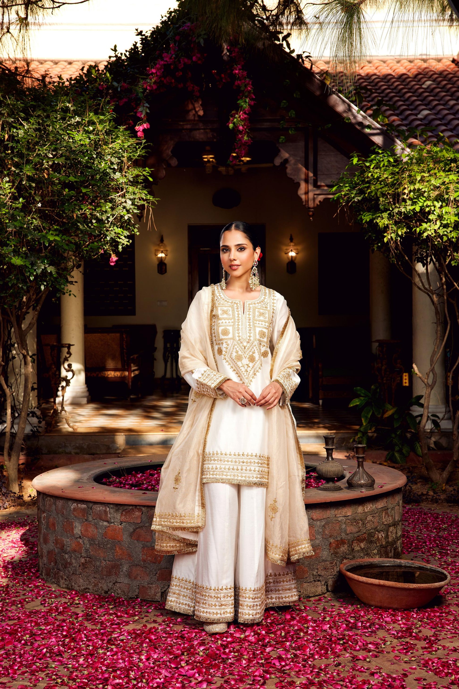 White Sharara Inayat Kurta Set of 3