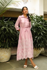 PINK DELIGHT EMBROIDERED DRESS- II