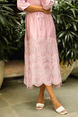 PINK DELIGHT EMBROIDERED DRESS- II
