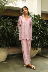 Pink Delight Embroidered Co-ord Set- II