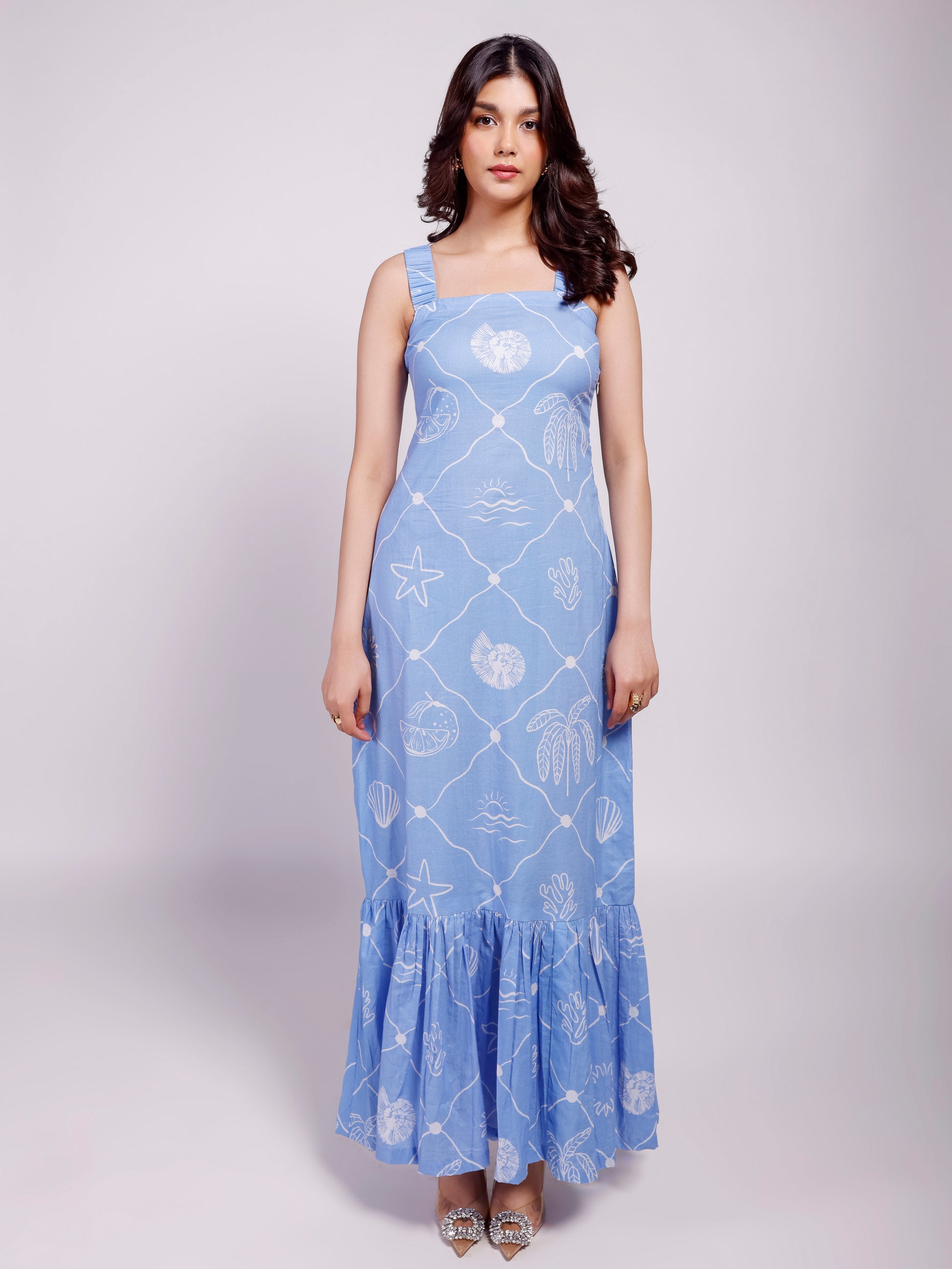 Seascape Blue Maxi Dress