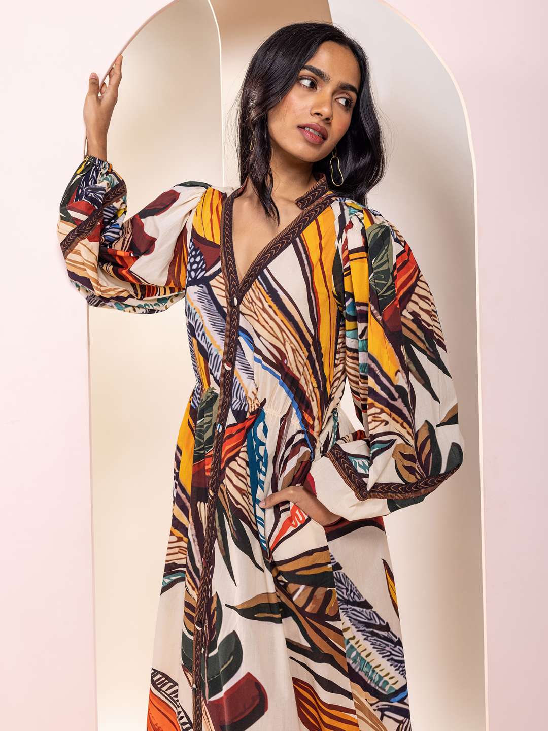 Cinnamon Printed Maxi Dress