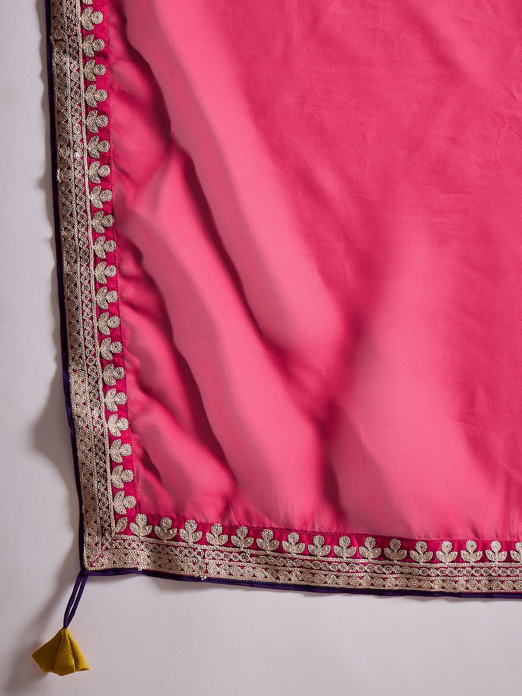 Floral Embroidered Zari Georgette Kurta with Trousers & Dupatta - ID