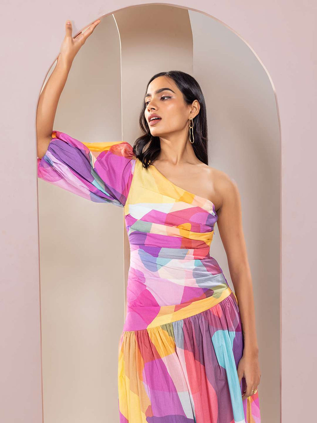 Sway Printed One-Shoulder Maxi Dress