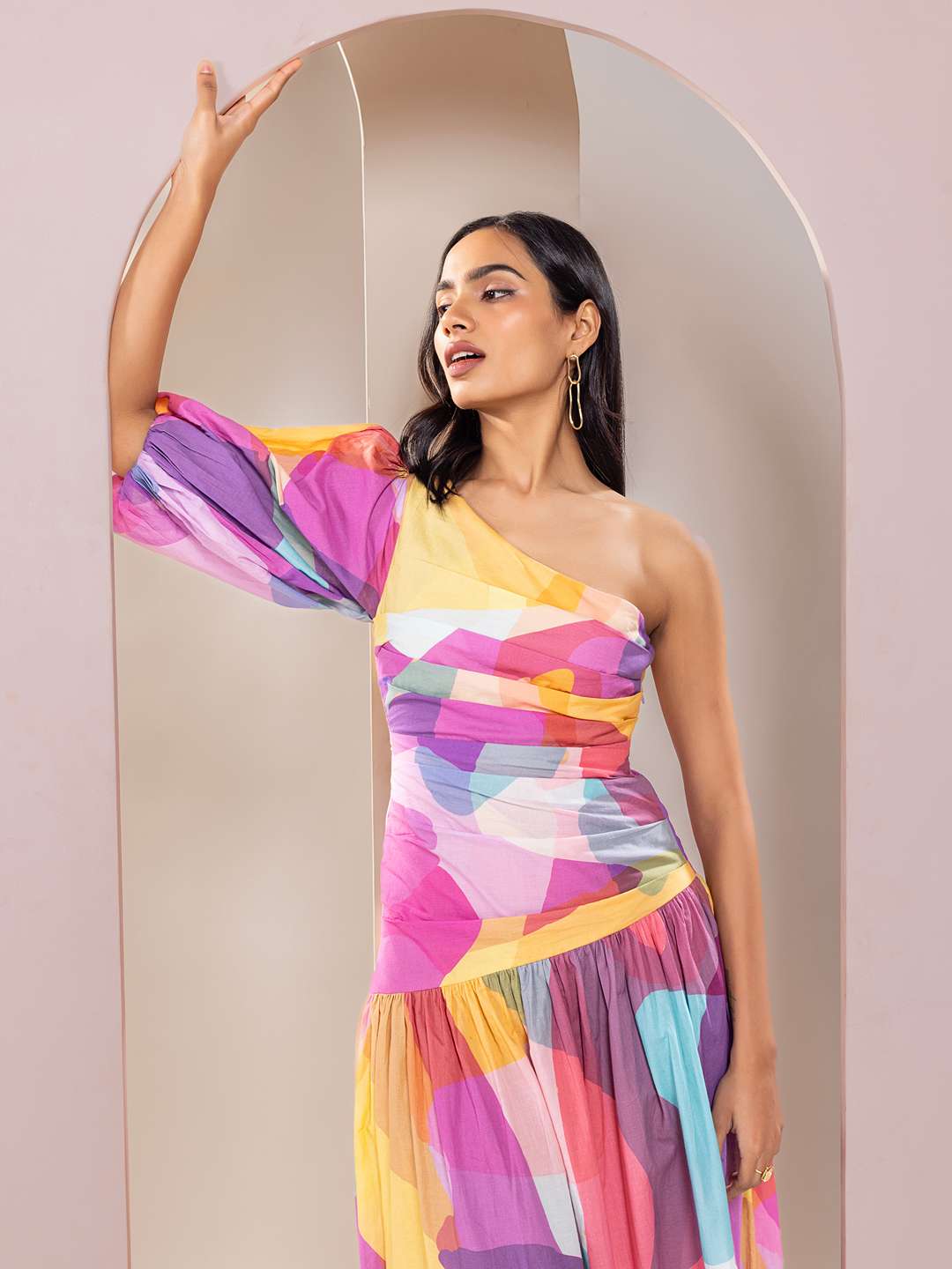 Sway Printed One-Shoulder Maxi Dress