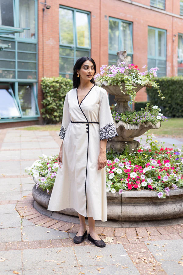 CREAM MEADOW CUTWORK DRESS- II