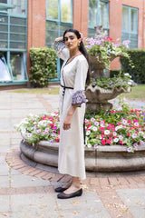CREAM MEADOW CUTWORK DRESS- II
