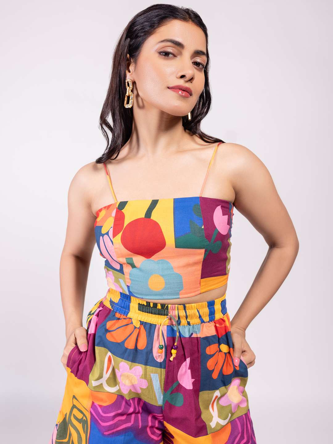 RETRO PRINTED CO-ORD SET (SET OF 3)