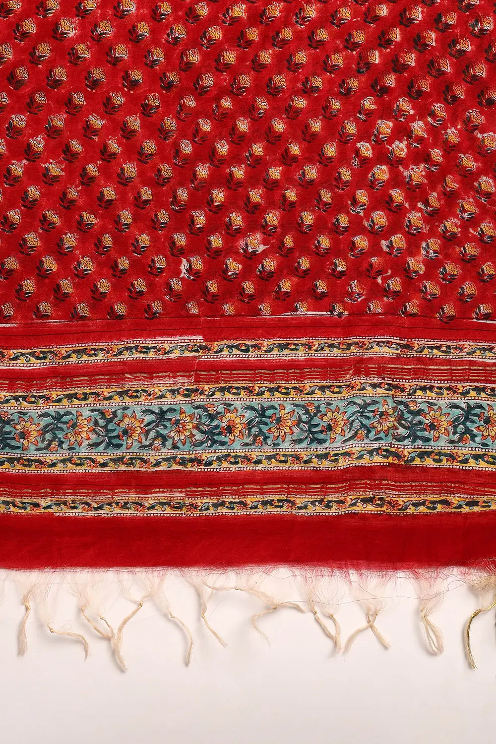 Red Chanderi Silk Dupatta