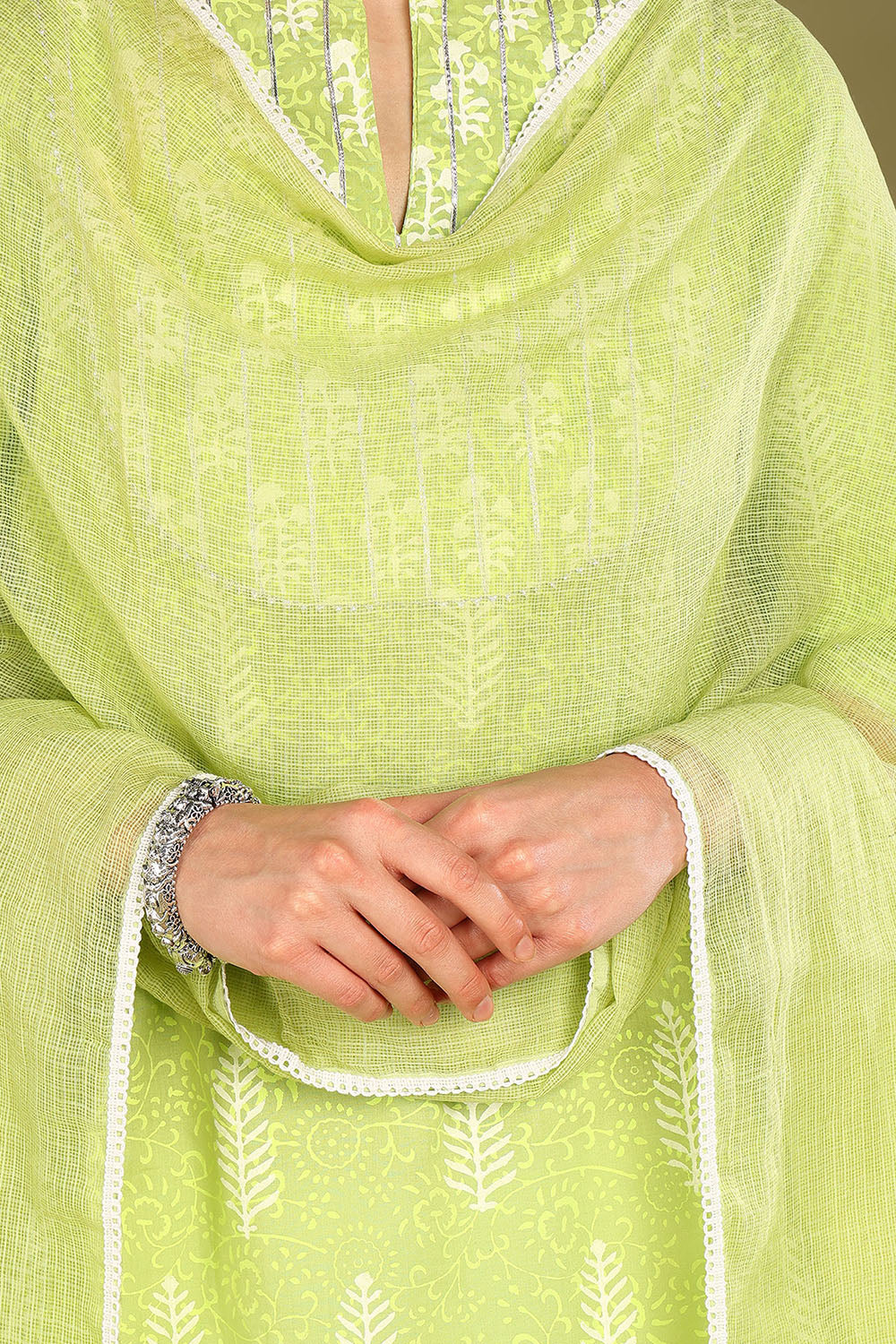 Florescent Green Kota Dupatta