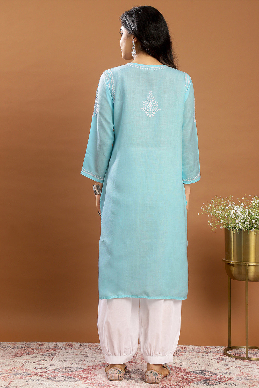 Blue Modal Chikankari Kurta