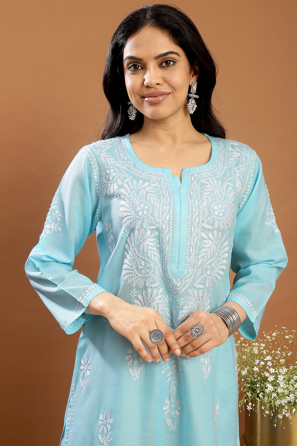 Blue Modal Chikankari Kurta