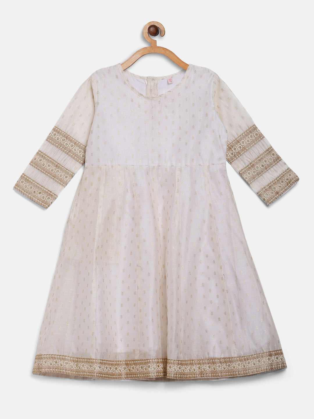 Off White Chanderi Girl's Kurta Sets