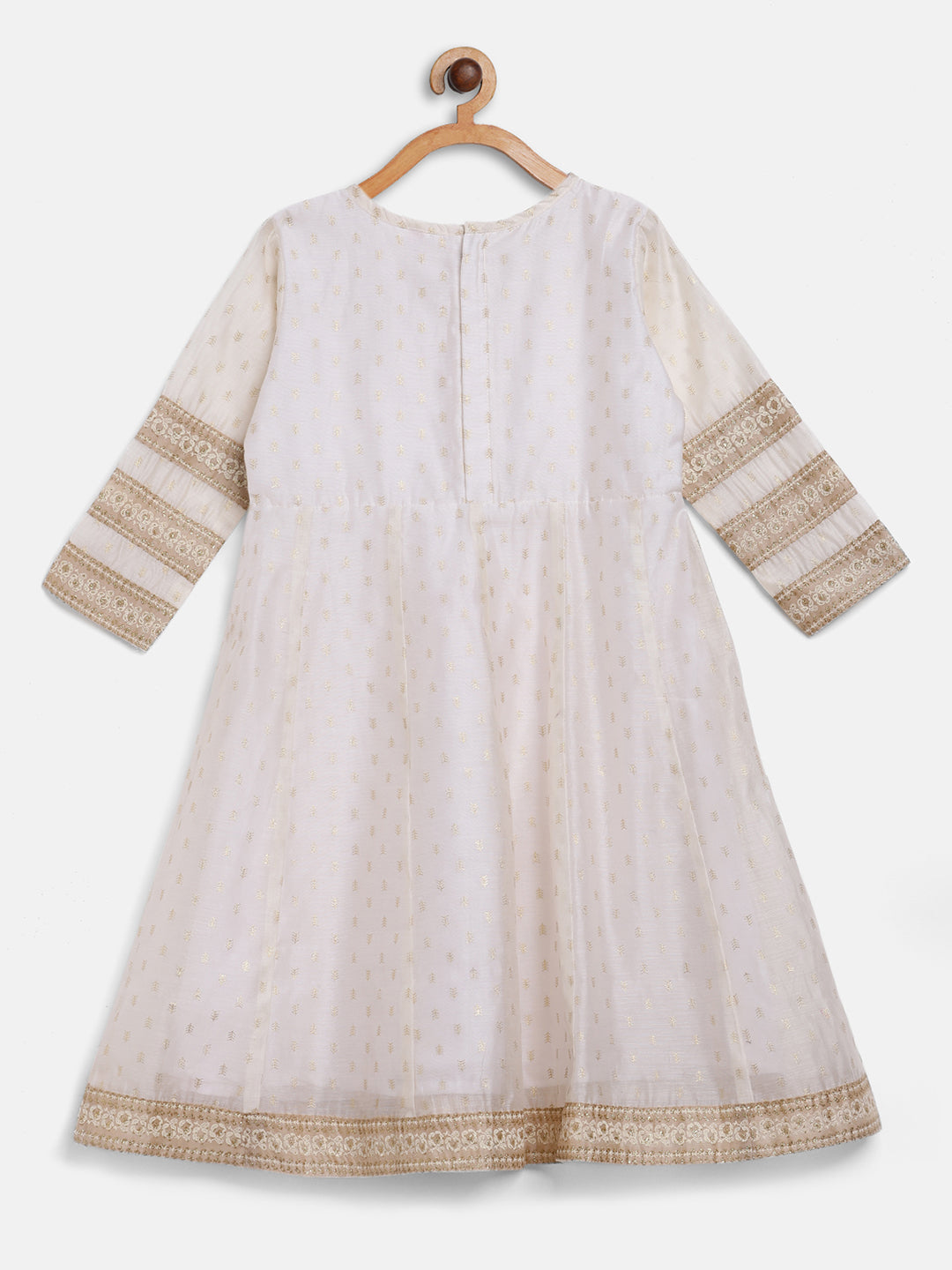 Off White Chanderi Girl's Kurta Sets