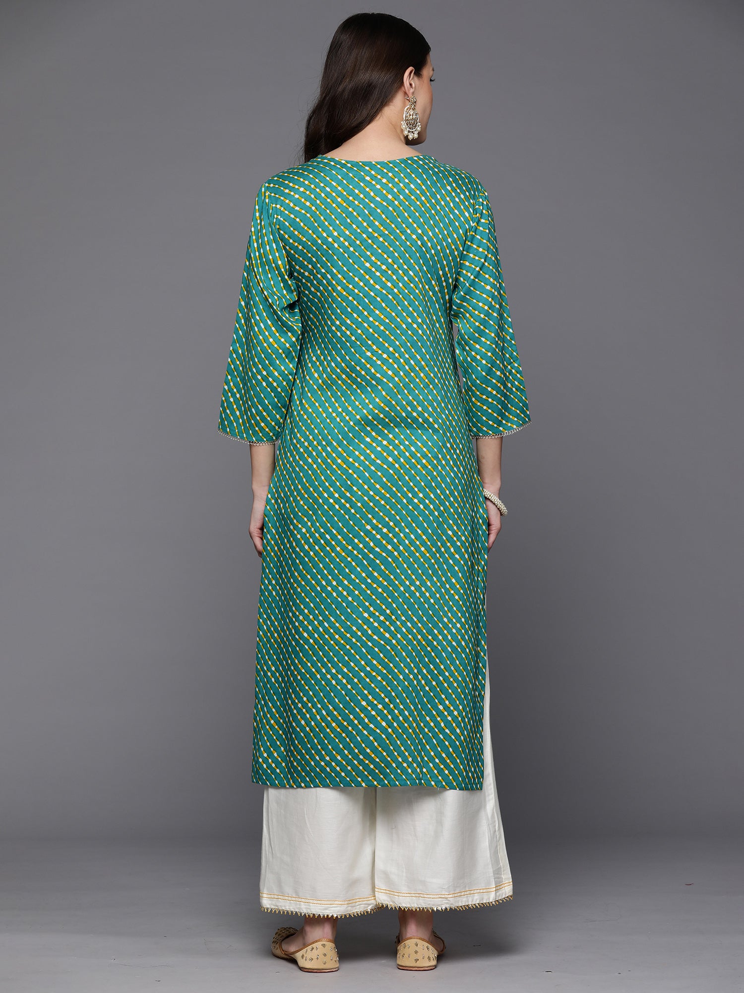 Blue Printed Straight Kurtas