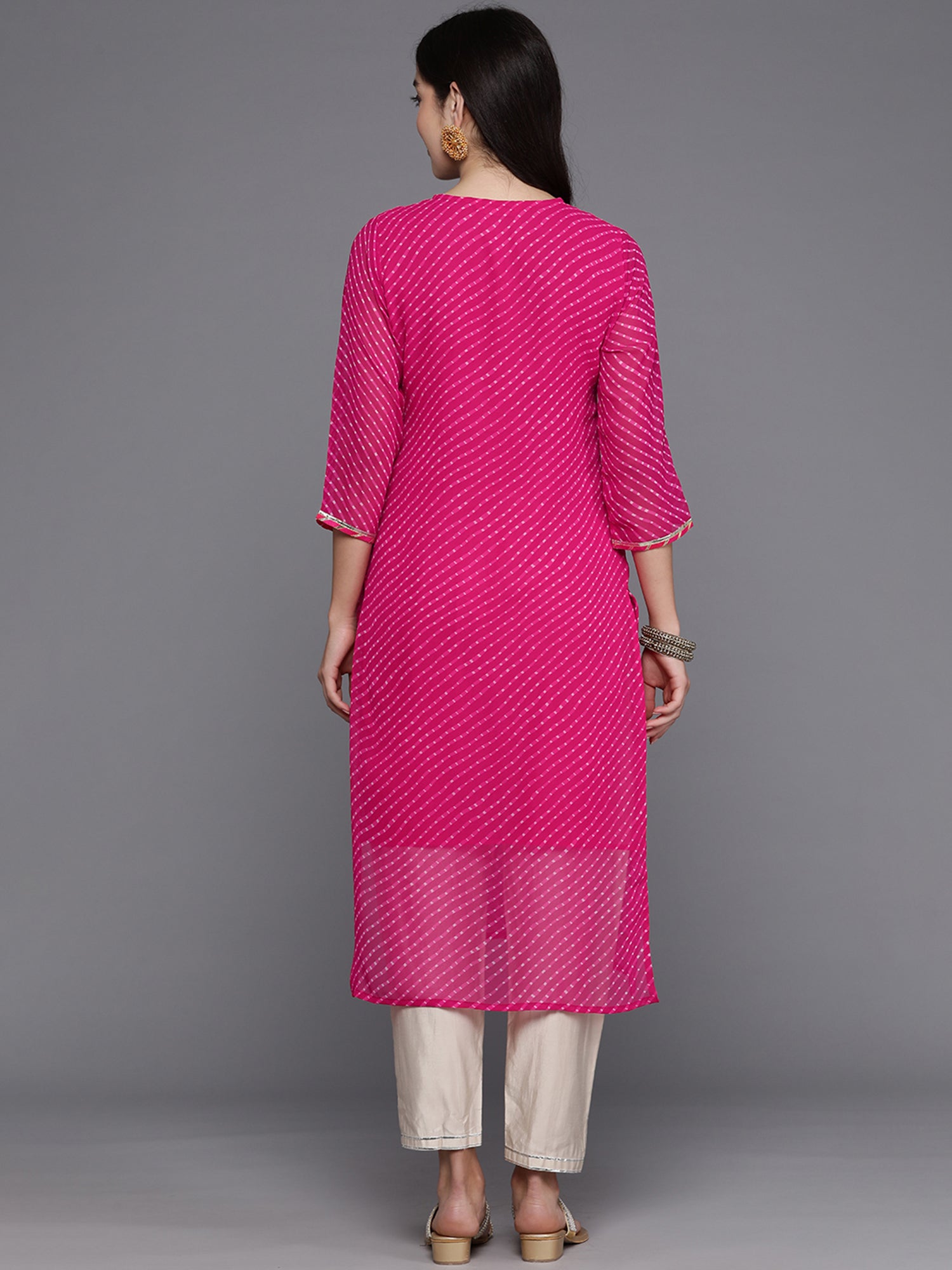 Pink Printed Straight Kurtas