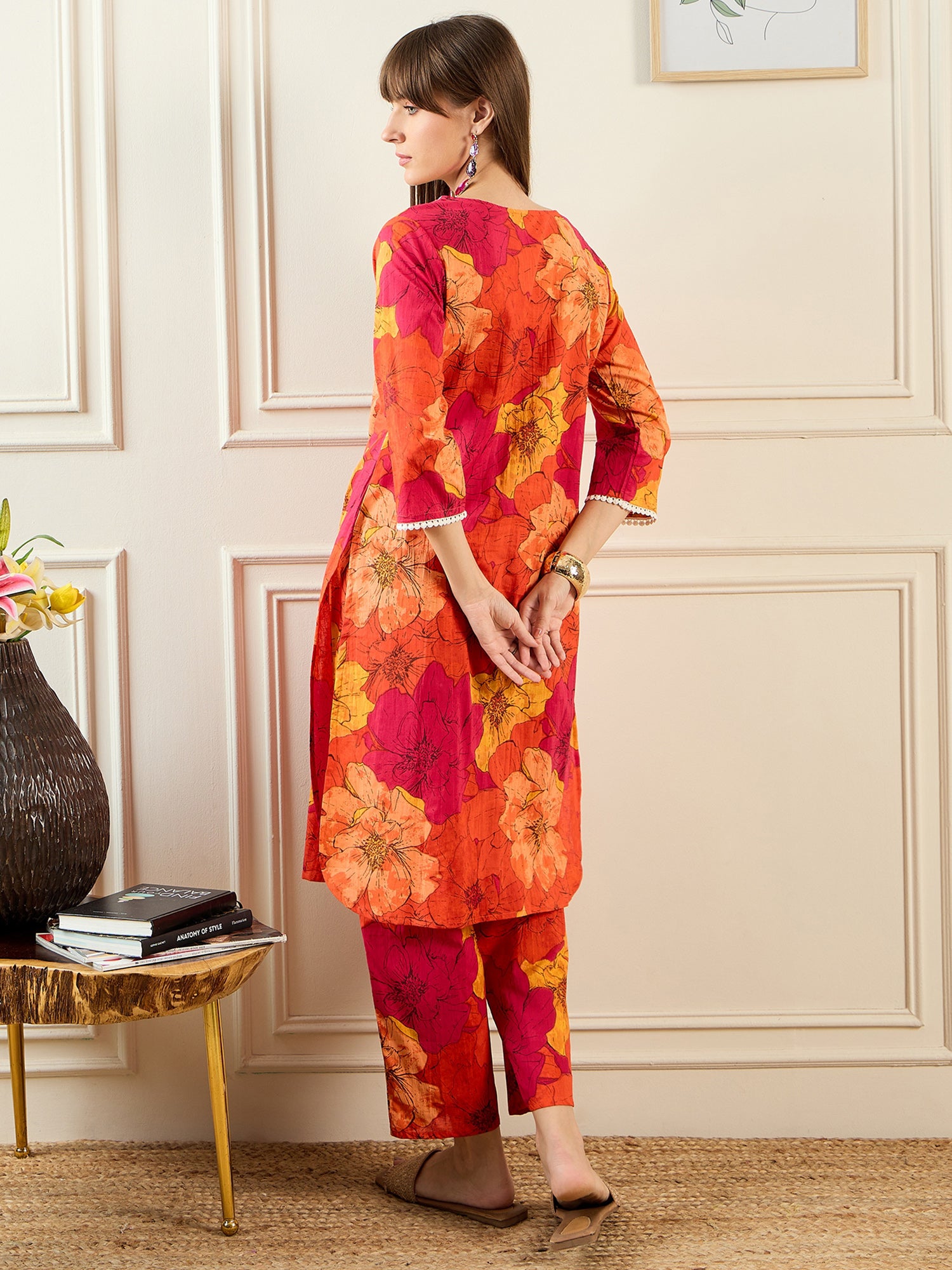 Multi Printed Straight Kurta Trousers set