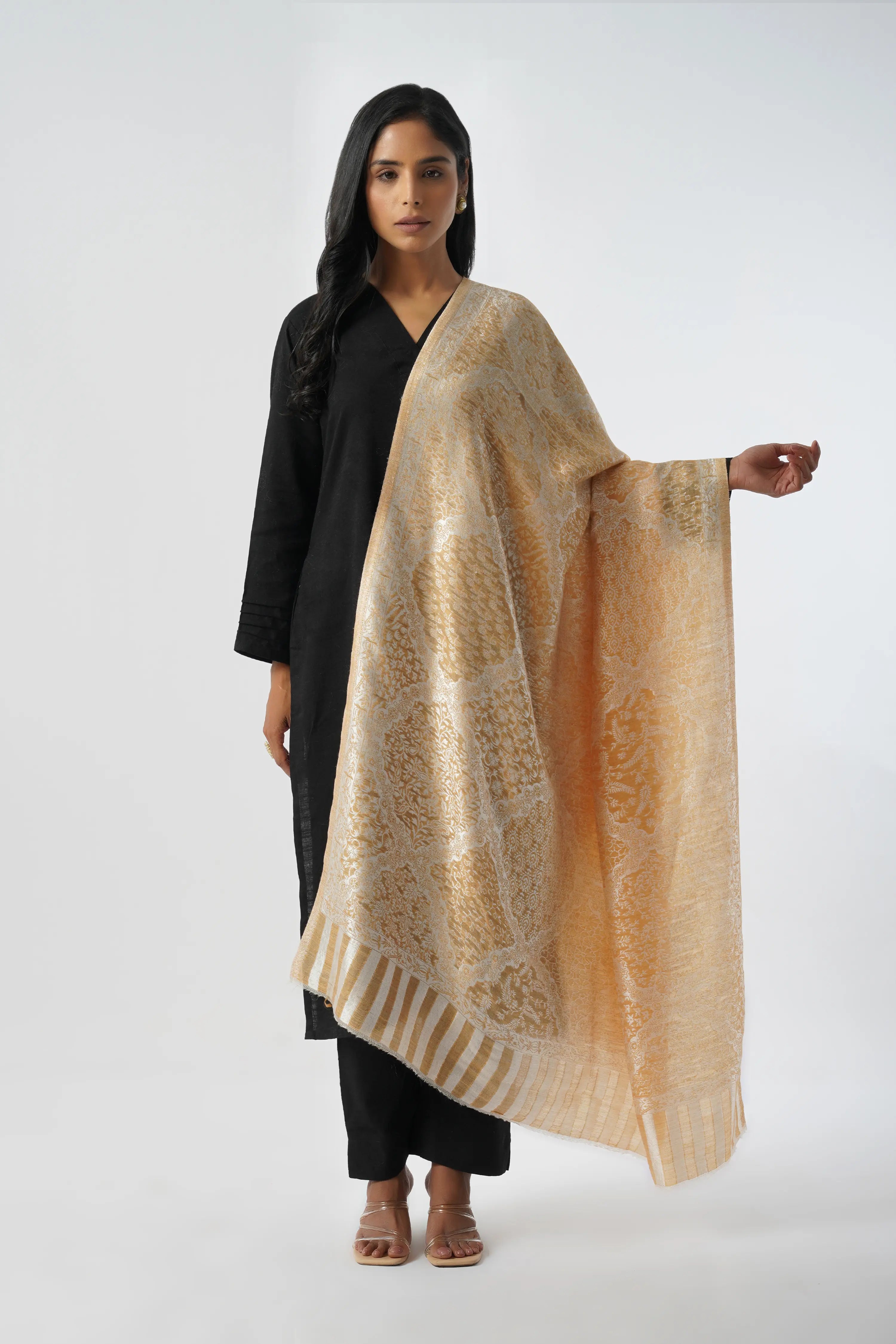 Rabiya Superfine Wool Kani Yellow Shawl