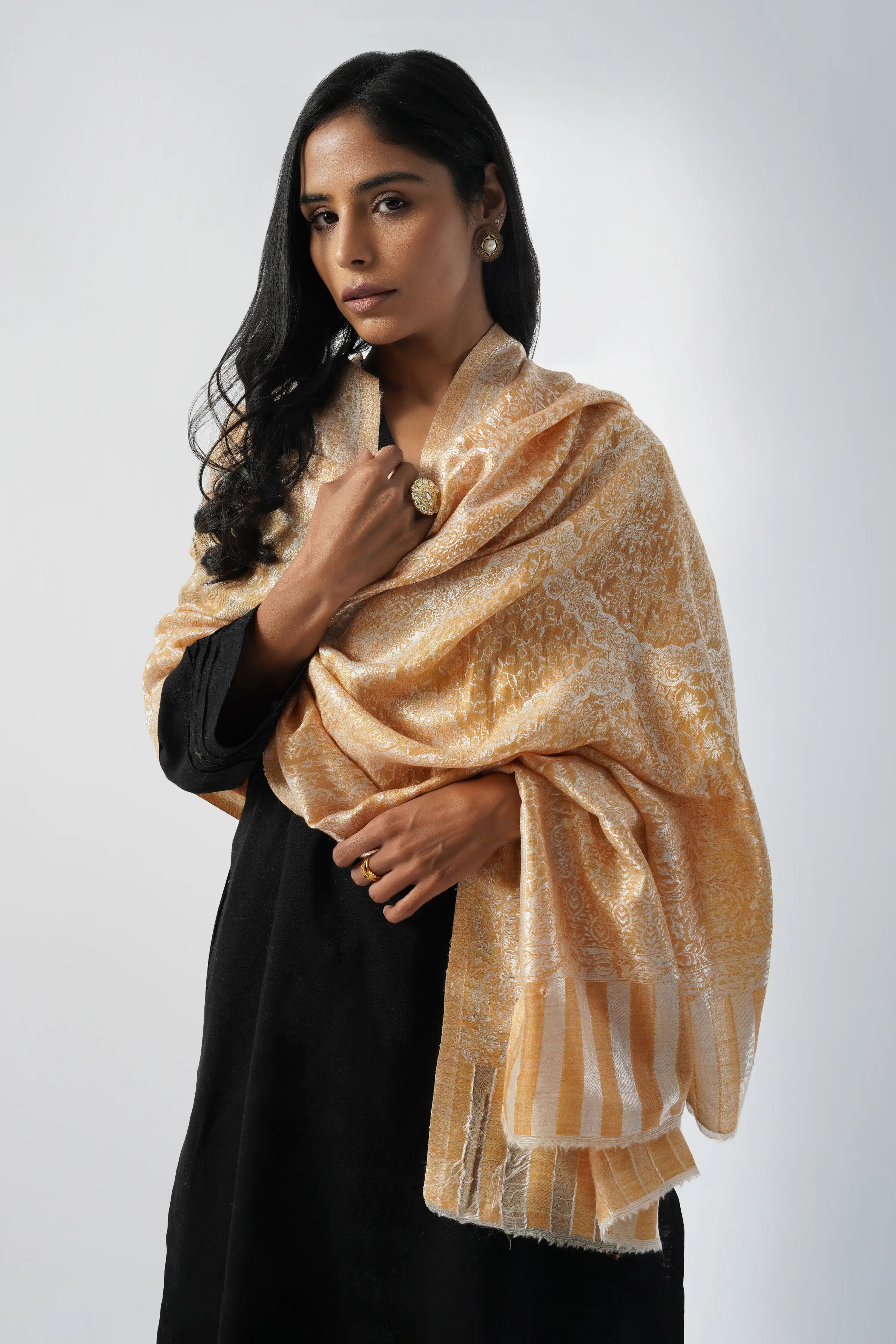 Rabiya Superfine Wool Kani Yellow Shawl