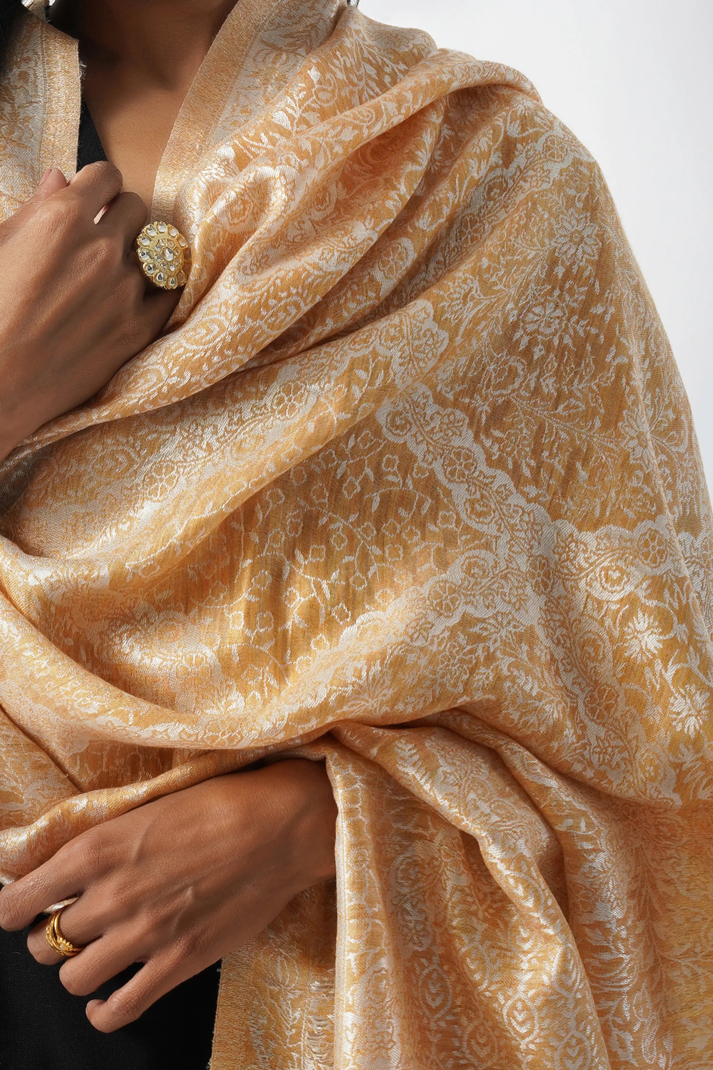 Rabiya Superfine Wool Kani Yellow Shawl