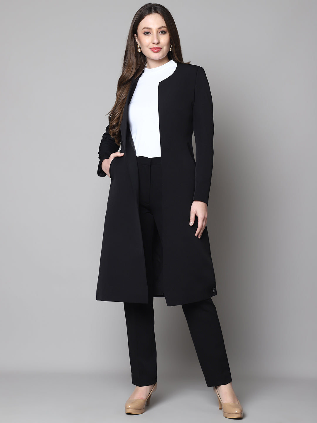 Exude Phoenix Rising Long Blazer and Straight Fit Trouser