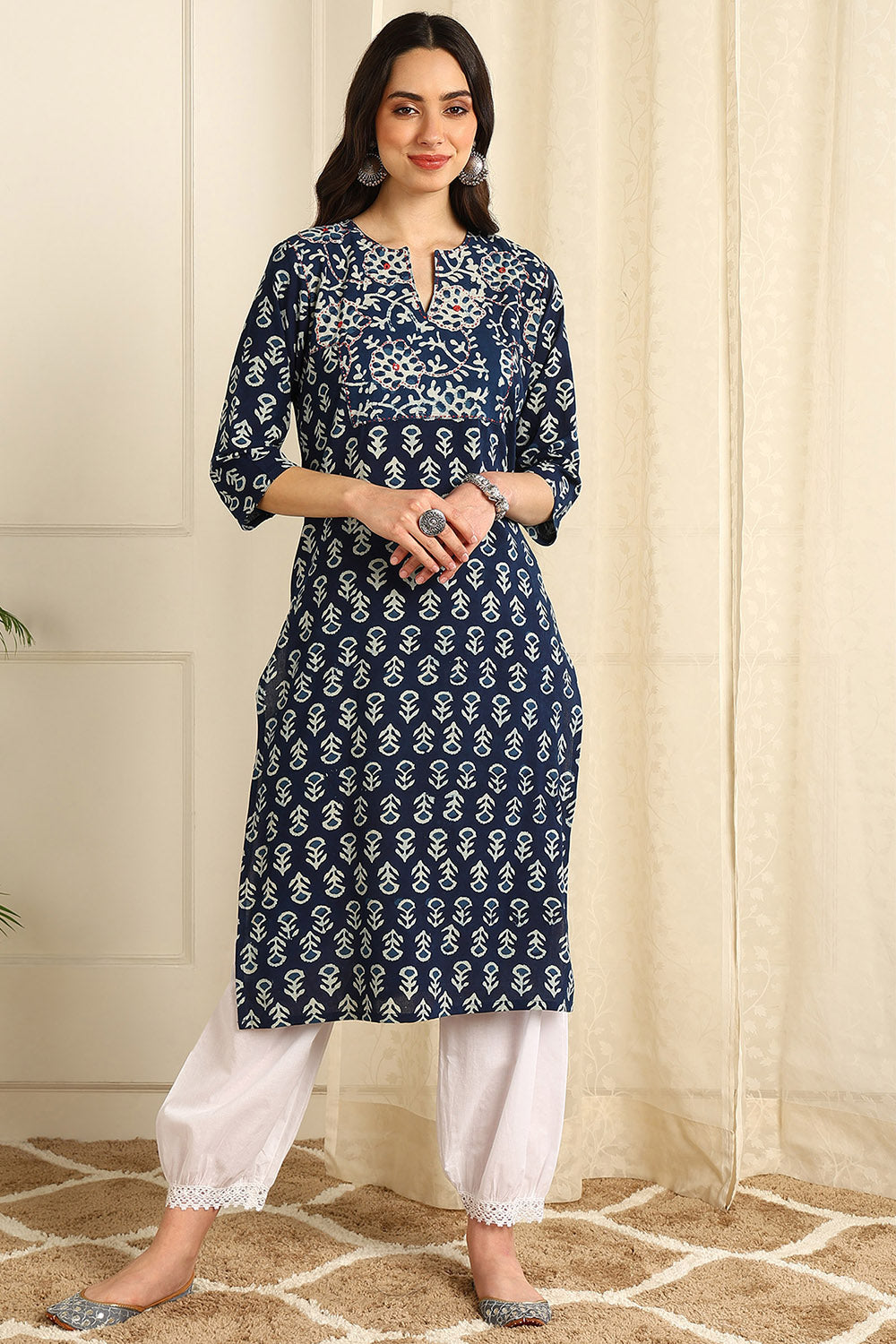 Indigo Blue Straight Kurta