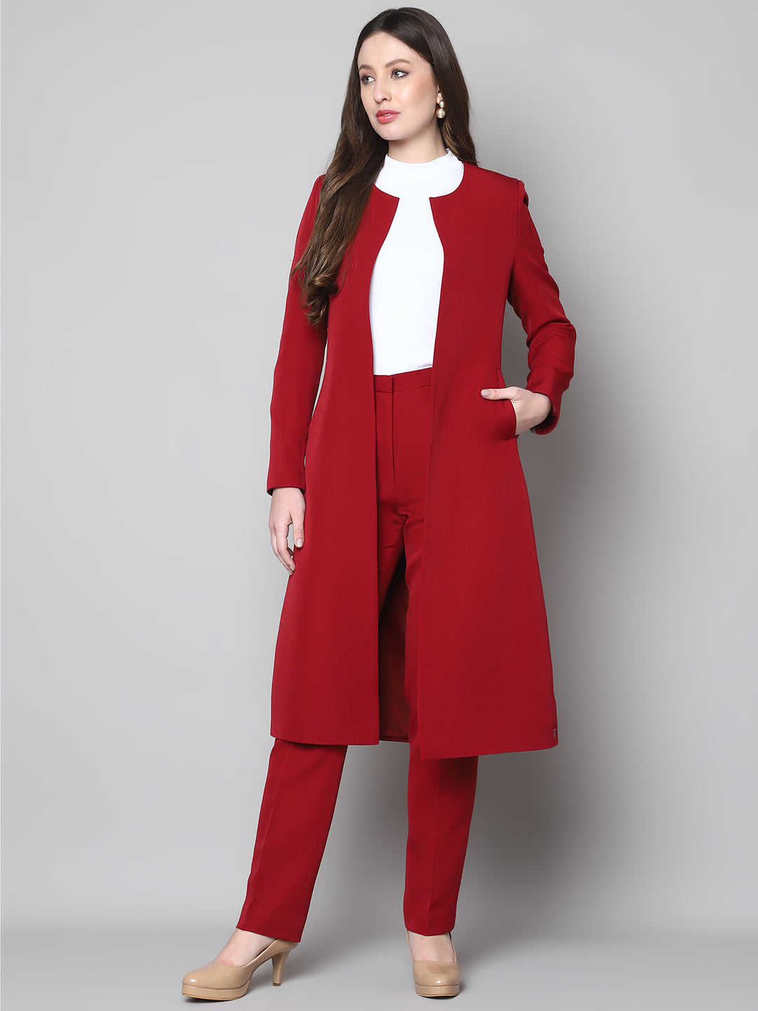 Exude Crowned Confidence Long Blazer