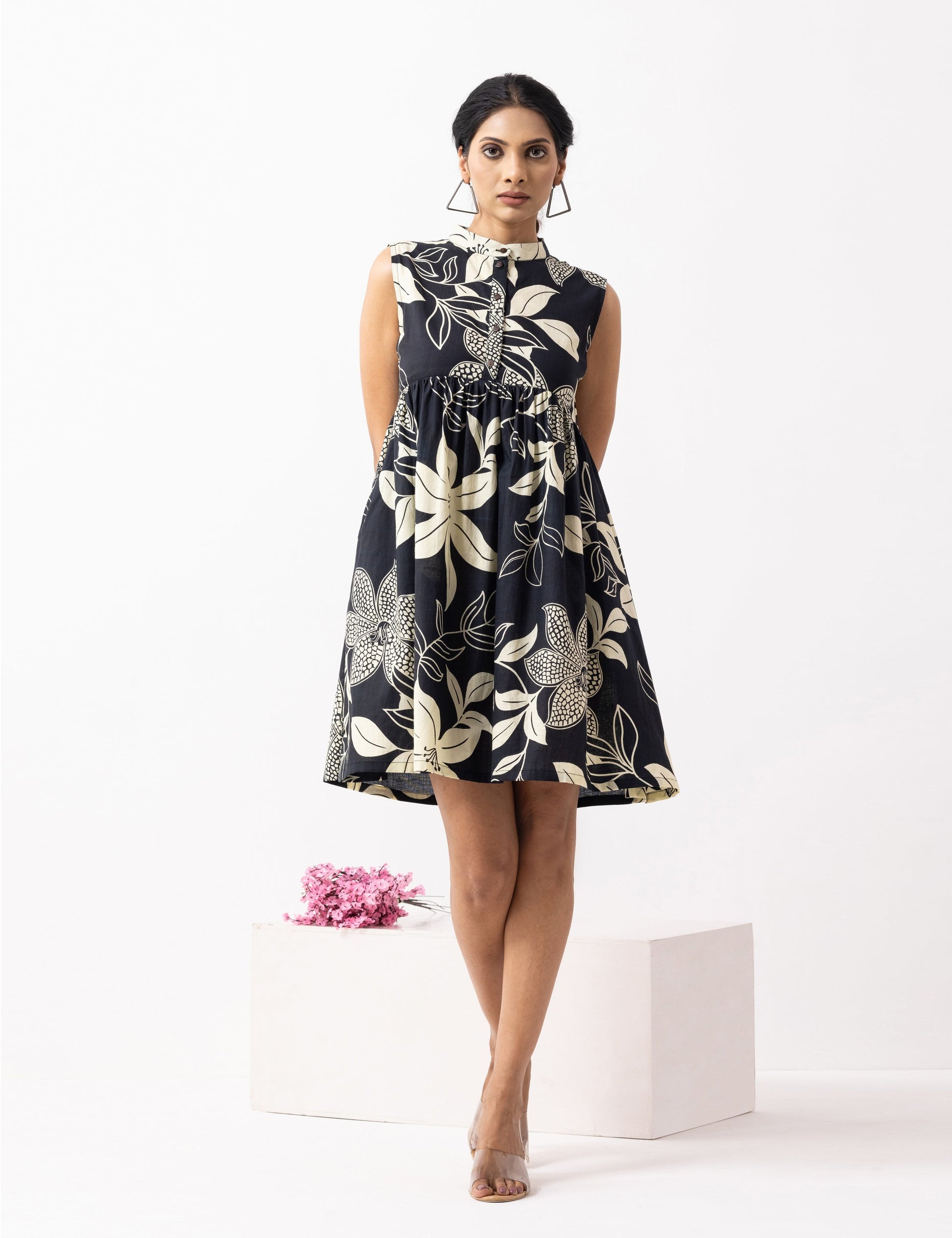Black Block Printed Amore Dress- IC
