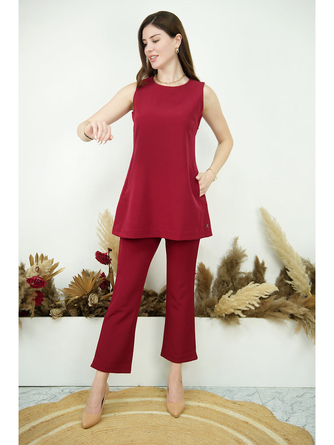 Exude Resplendent Thigh Length Tunic with Trouser