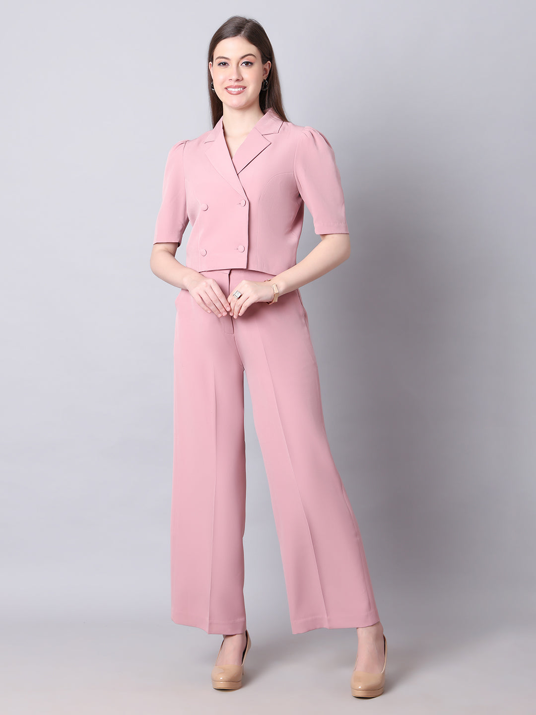 Exude Fierce & Fabulous Crop Blazer and Wide Leg Trousers