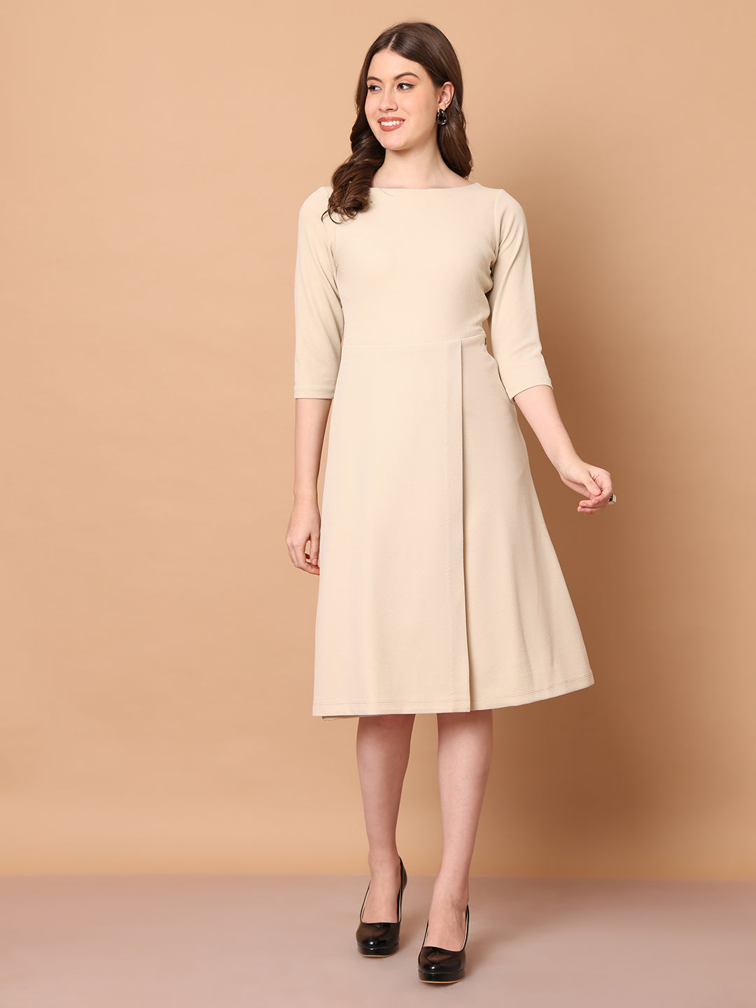 Exude Urban Elegance Wrap Dress with Sleeves