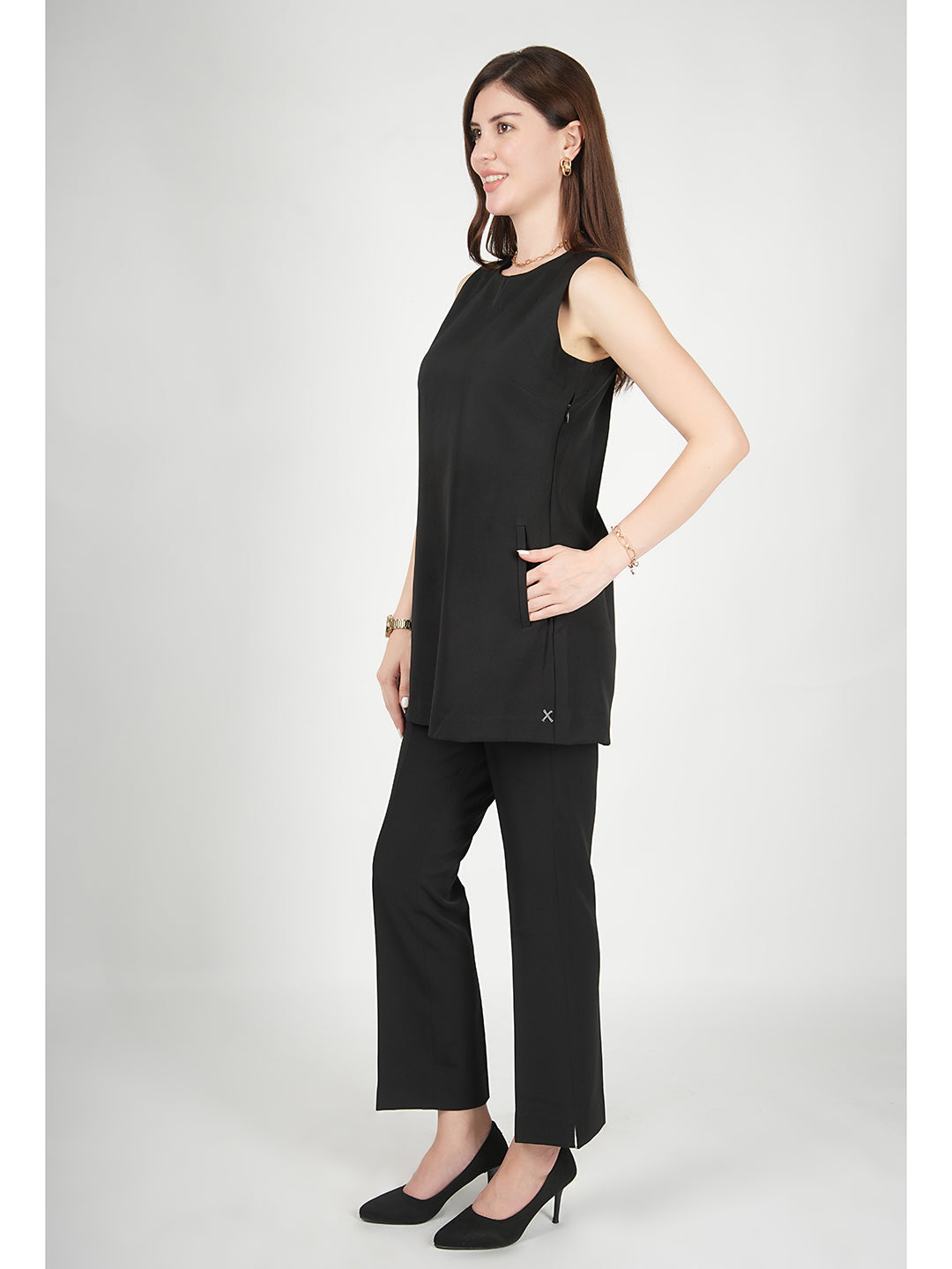 Exude Resplendent Thigh Length Tunic with Trouser