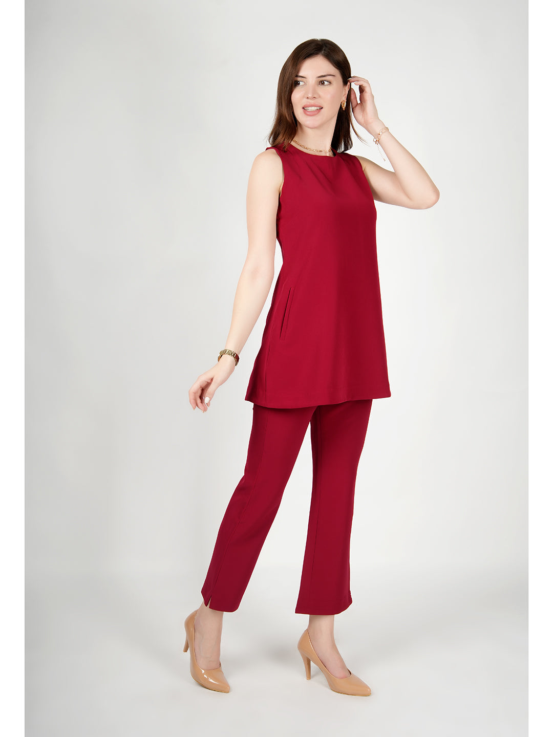 Exude Resplendent Thigh Length Tunic with Trouser