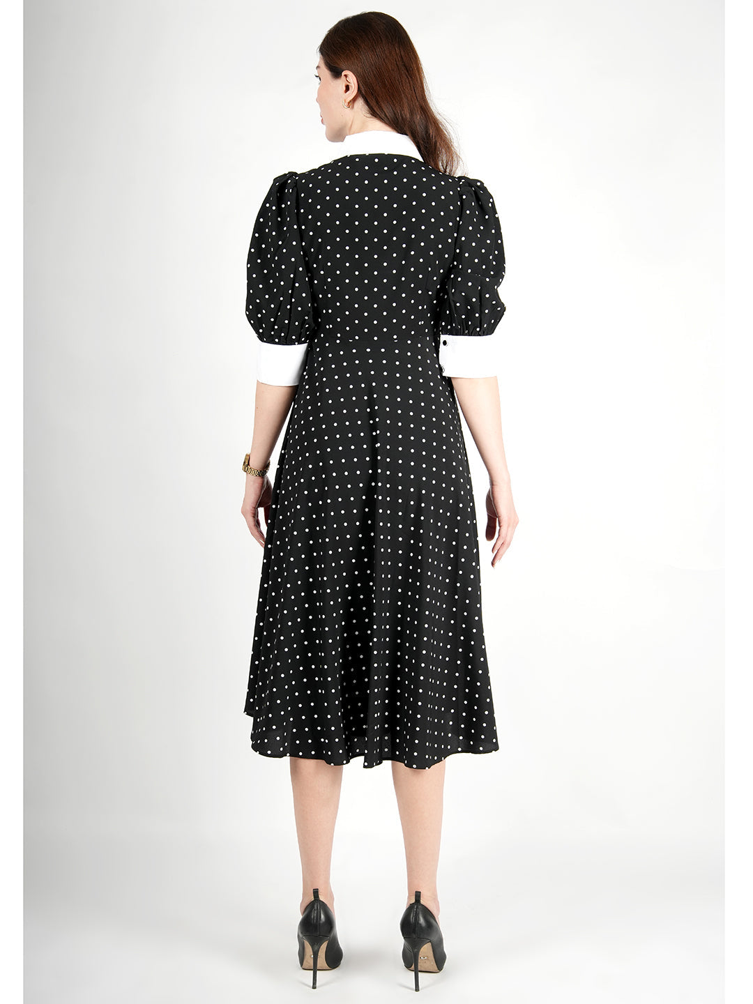 Exude Exploration Polka Dress With Pockets