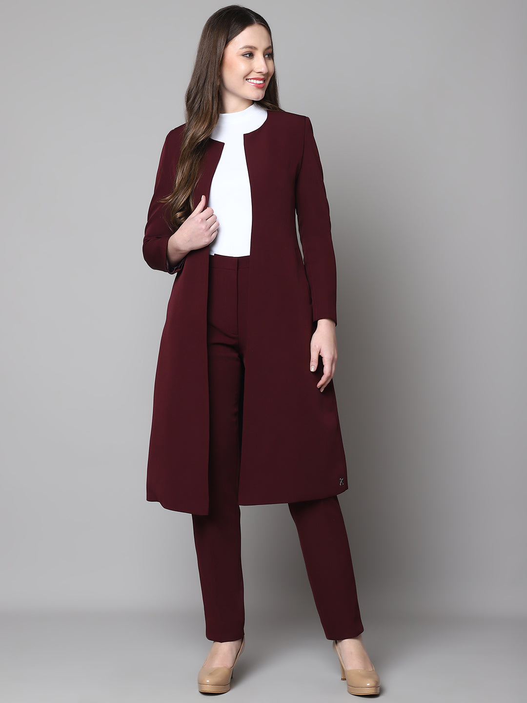 Exude Phoenix Rising Long Blazer and Straight Fit Trouser