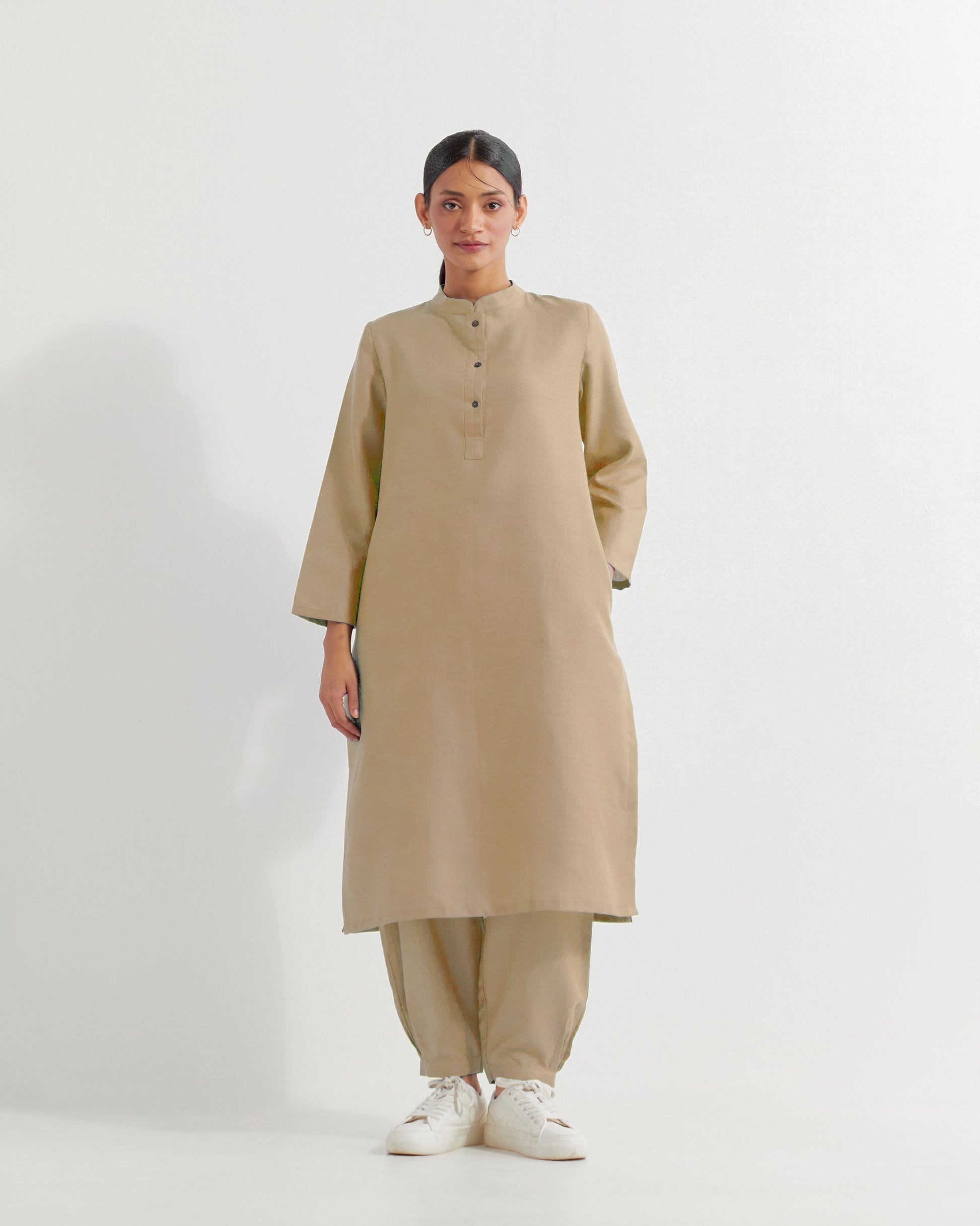 Beige Boyfriend Co-ord Set (Set of 2)- IC