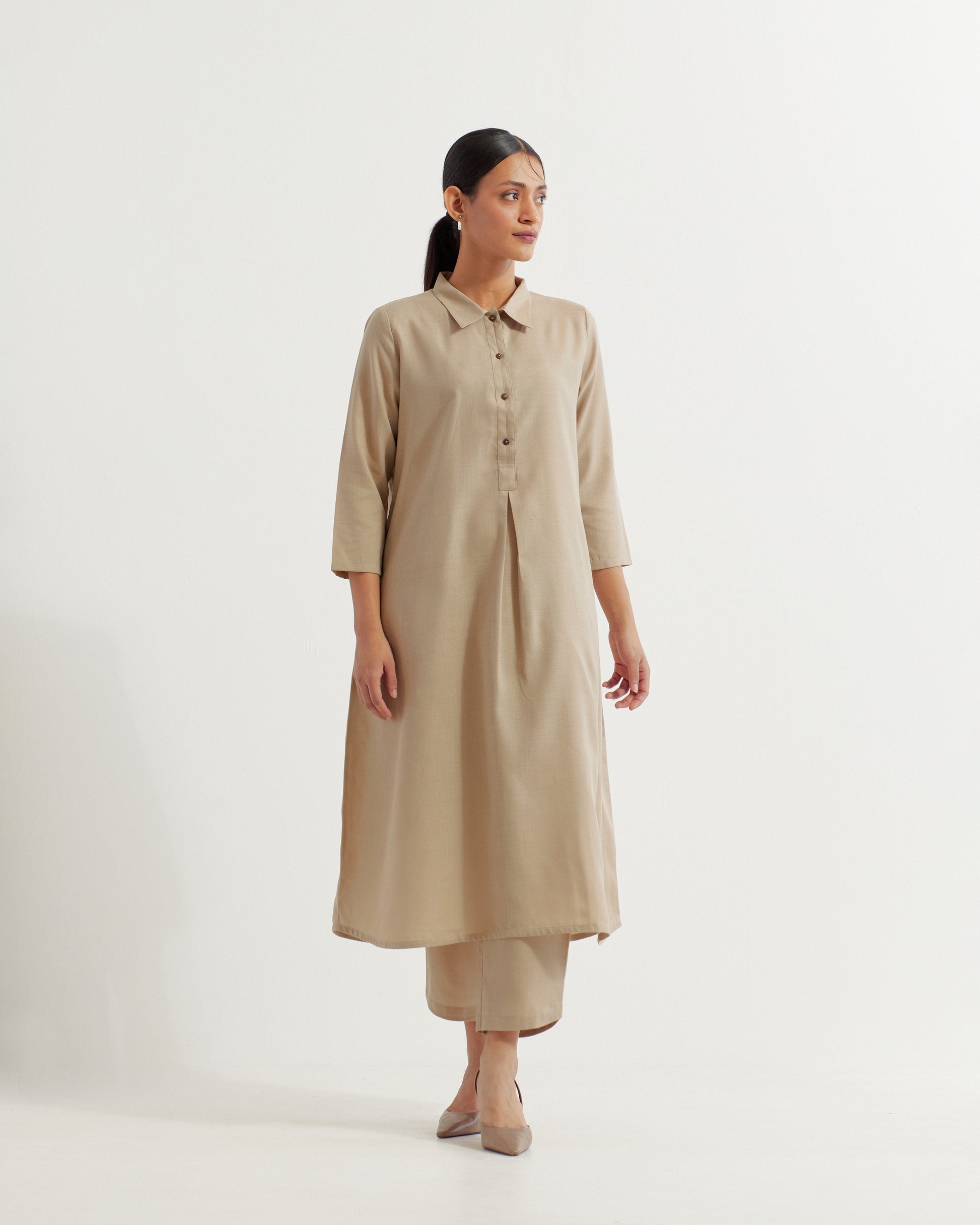 Beige Victoria Co-ord Set (Set of 2)- IC