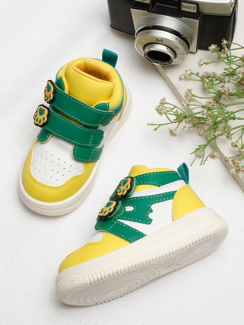 Colorpop Toddlers' High Ankle Sneakers - Yellow & Green (Unisex)