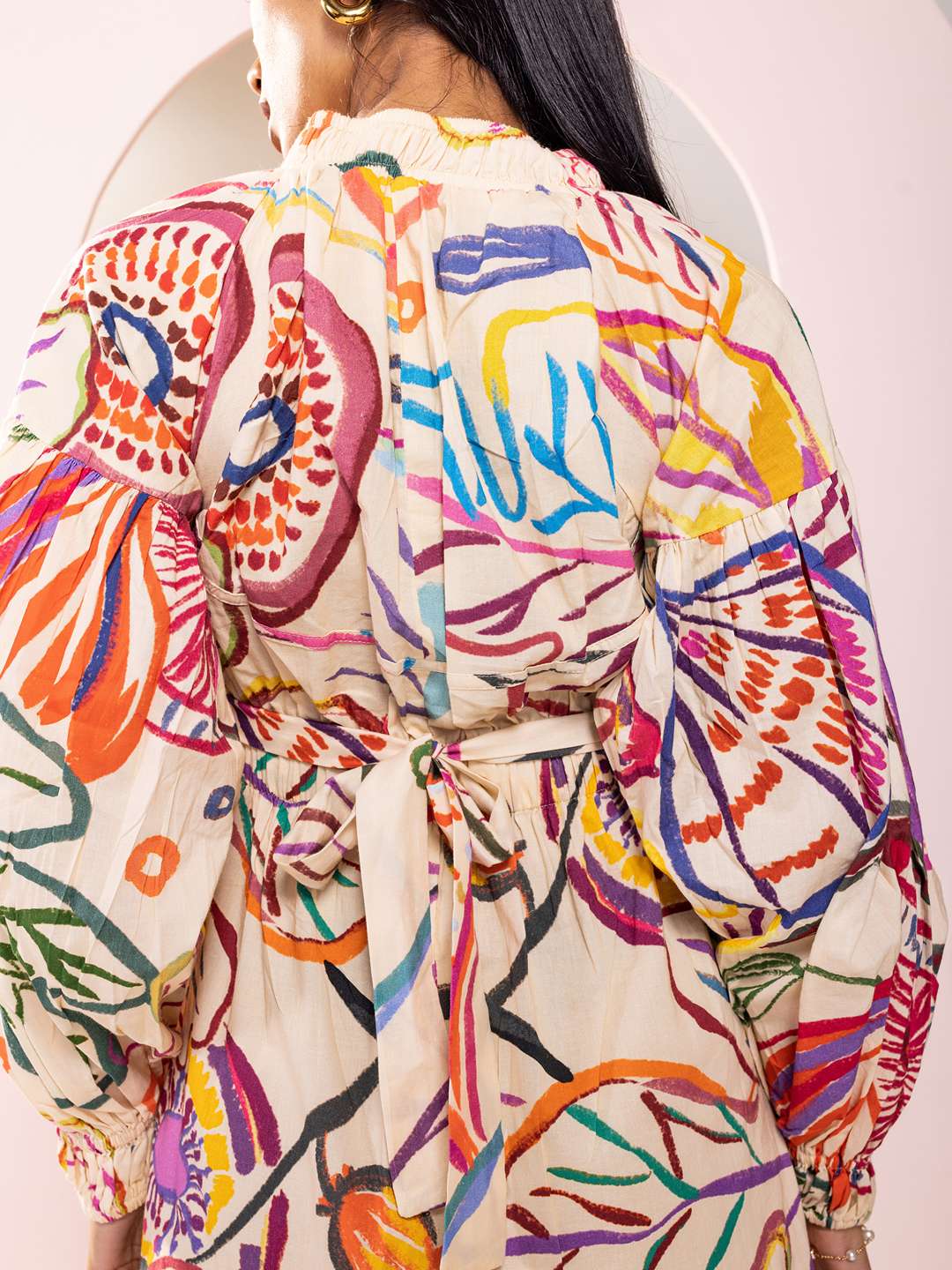 Fig Printed Mini Shirt Dress