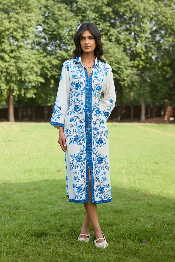 Capri Blue Midi Dress- II