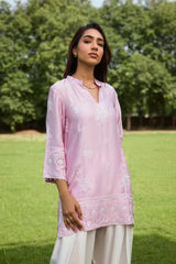 Pink Embroidered Ombre Farshi Salwar Set- II
