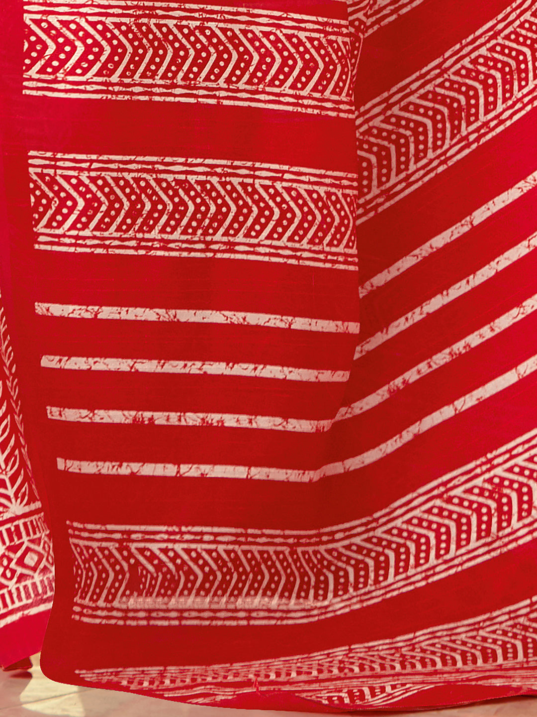 Bhagalpuri Silk Red Printed Designer Saree With Blouse