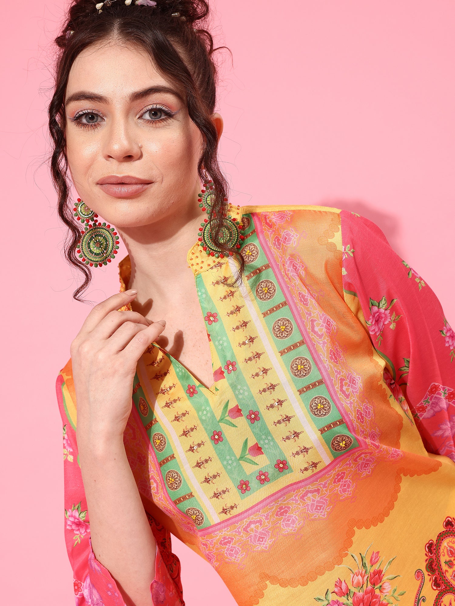 Women Printed Tunic with Trousers Co-Ords