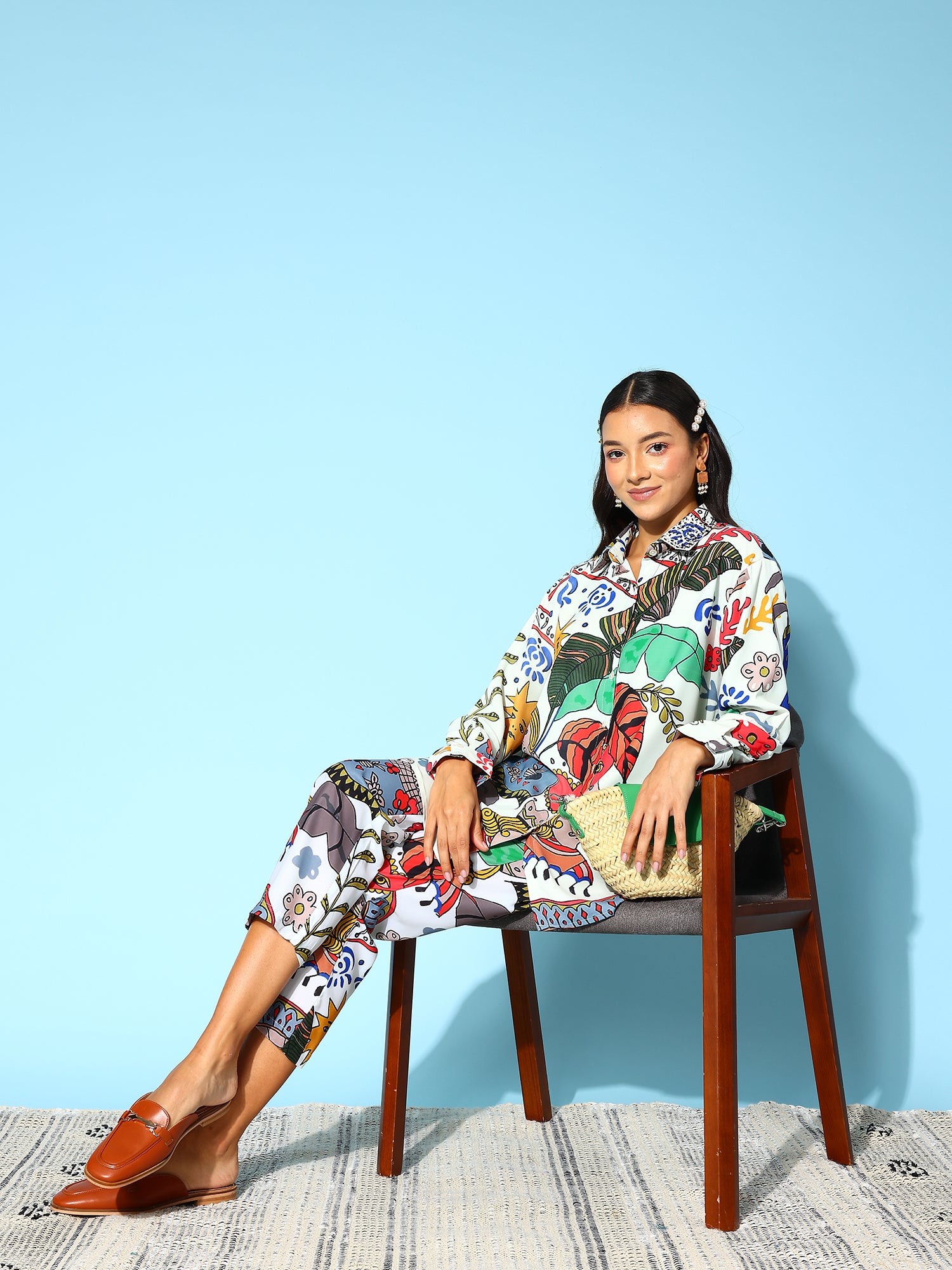 Women Conversational Graphic Printed Co-Ords Set