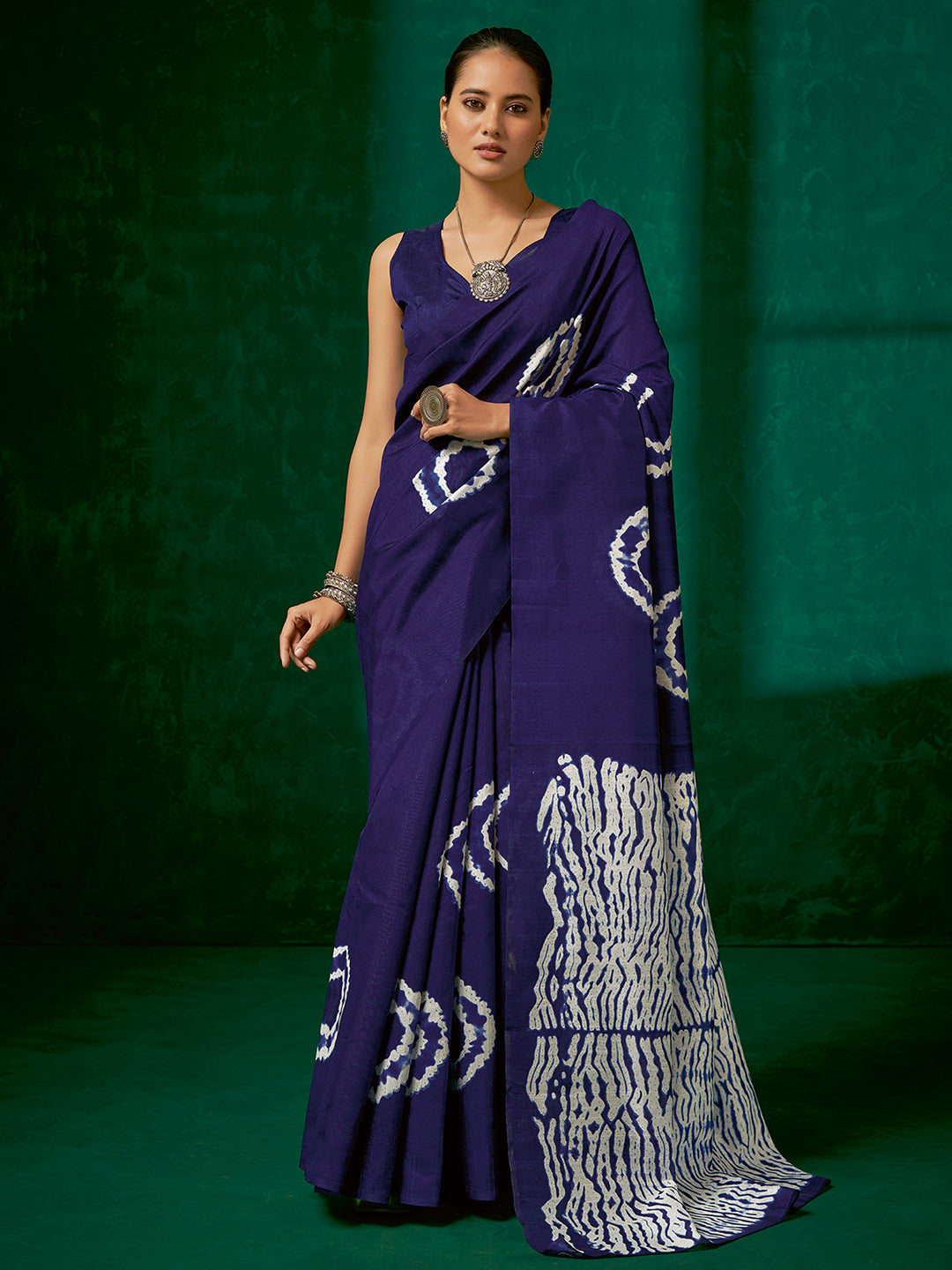 Bhagalpuri Silk Purple Printed Designer Saree With Blouse