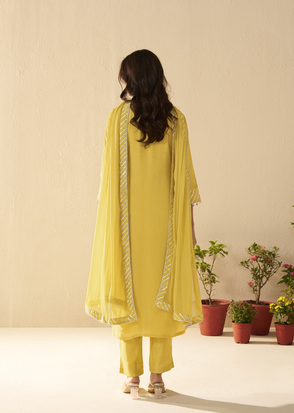 Albeli Lemon Applique work Premium suit set-AL