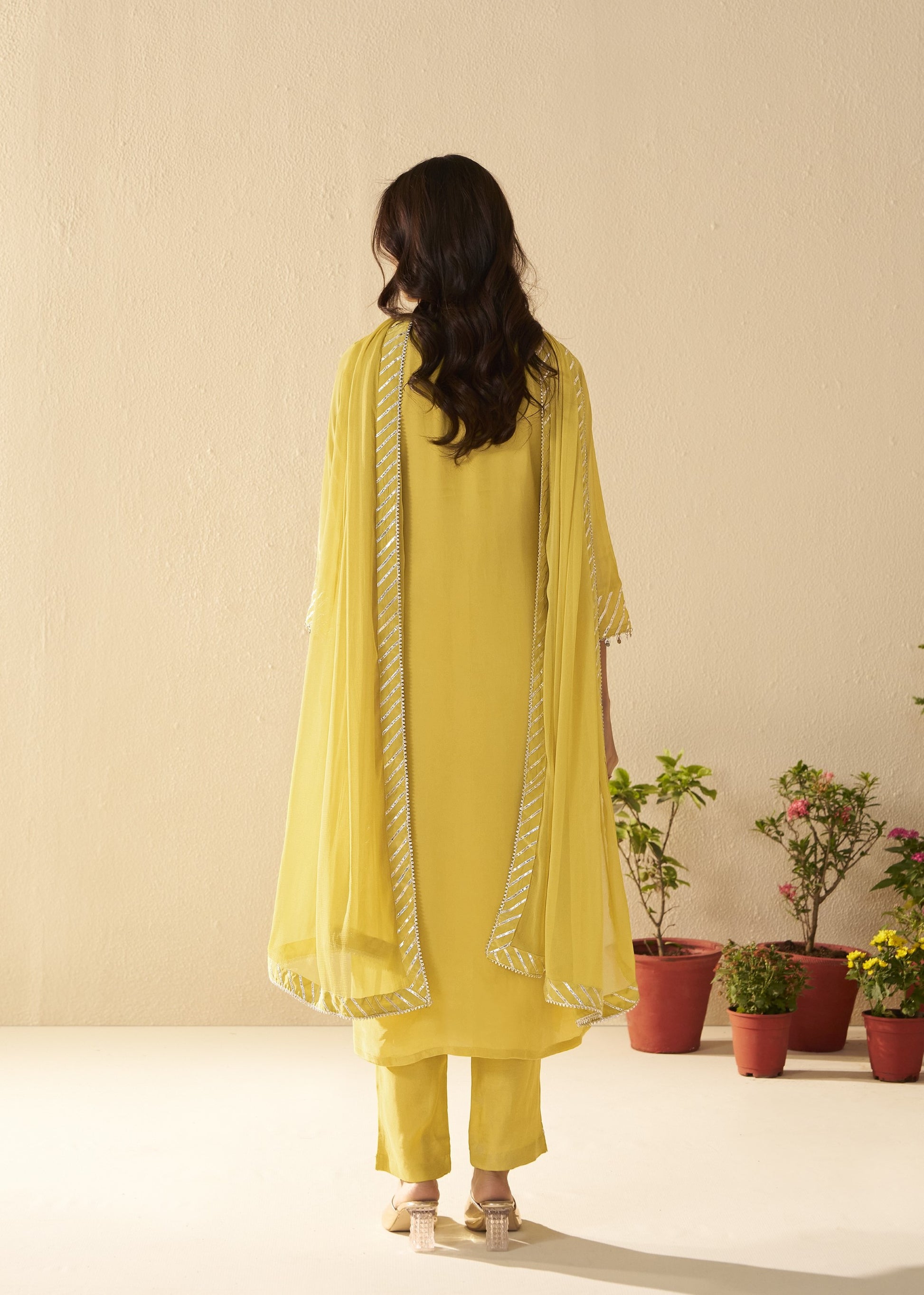 Albeli Lemon Applique work Premium suit set-AL
